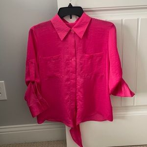 Hot pink satin top